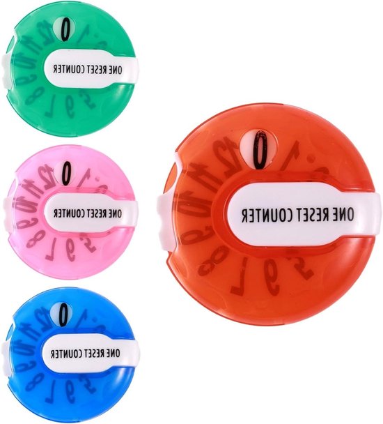 EGoods - Golfscoreteller Set van 4 Golfaccessoires voor Dames en Heren - Mini Clip-On Stroke Trackers Multicolor - Score Keeper Clickerteller - Eenvoudig Scoren