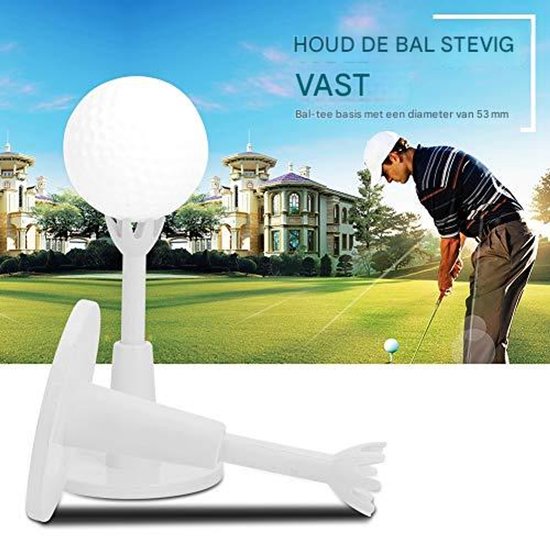 Elkuaie Golfbalstatief - Verstelbaar Golfbalhouder - Licht En Duurzaam Voor Slagtechniek Optimalisatie - 2 Stuks - Voor Driving Range Wit