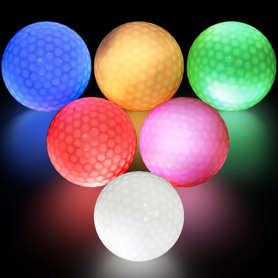 Elzusha - Set van 6 Lichtgevende Golfballen voor Nachttraining