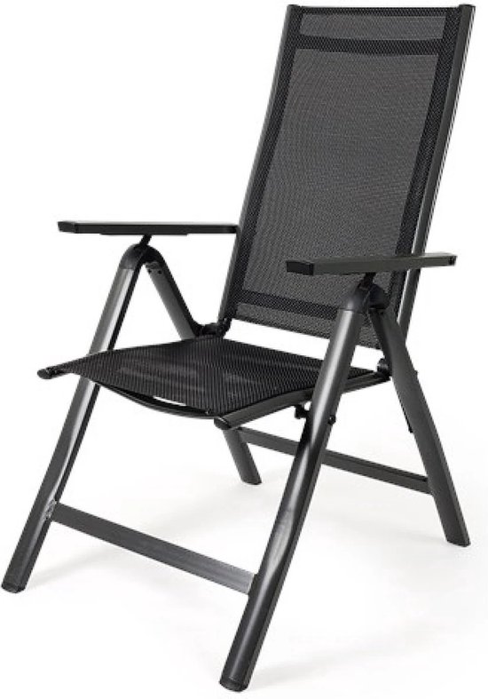 Excellent- tuinstoel 7 standen, inklapbaar, Aluminium frame, Textileen zitting en rugleuning van EXC