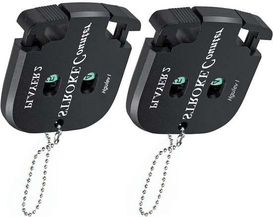 EXCITAT Golf Score Teller Set - Golf Score Indicator - Handteller - Speler Slagenteller met Sleutelhanger - 2 Tellers - Zwart van Merkloos