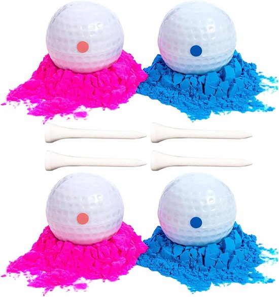 Exploderende Golfballen - Grapballen Feest - Geslacht Onthullen - Verrassende Poederwolk - 4 Stuks - Diverse Kleuren