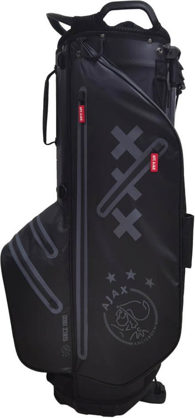 FastFold Ajax Golftas - 9 inch - Golftas Standbag - 7-vaks - Golf Draagtas - Waterafstotend - Zwart Rood van FastFold