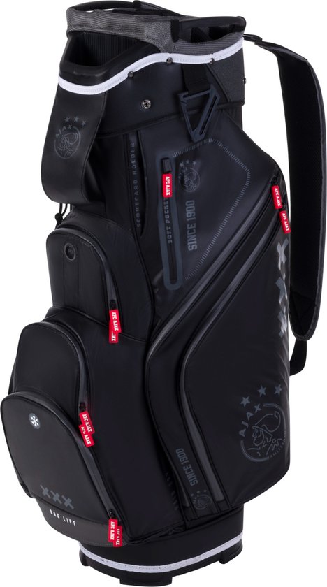 FastFold Ajax Raindry Cartbag - Golftas Cartbag - 9 inch - Zwart Rood - Waterafstotend van FastFold