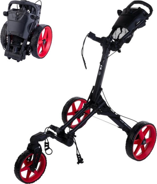 FastFold Dice AJAX Golftrolley - Zwart Rood van FastFold