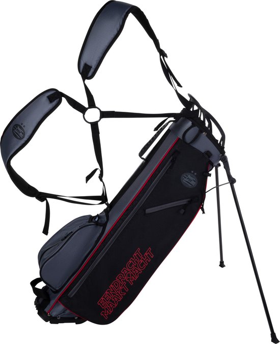FastFold PSV Golftas - 6 inch - Golftas Standbag - 4-vaks - Golf Draagtas - Zwart Rood van FastFold