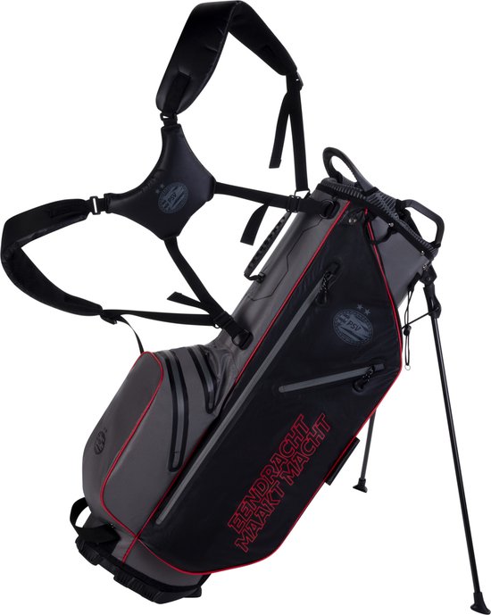 FastFold PSV Golftas - 9 inch - Golftas Standbag - 7-vaks - Golf Draagtas - Waterafstotend - Zwart Rood van FastFold