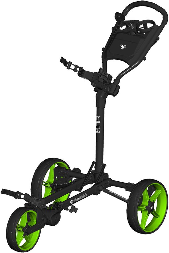 Fastfold Slim Golftrolley - Golfkar - Zwart Groen