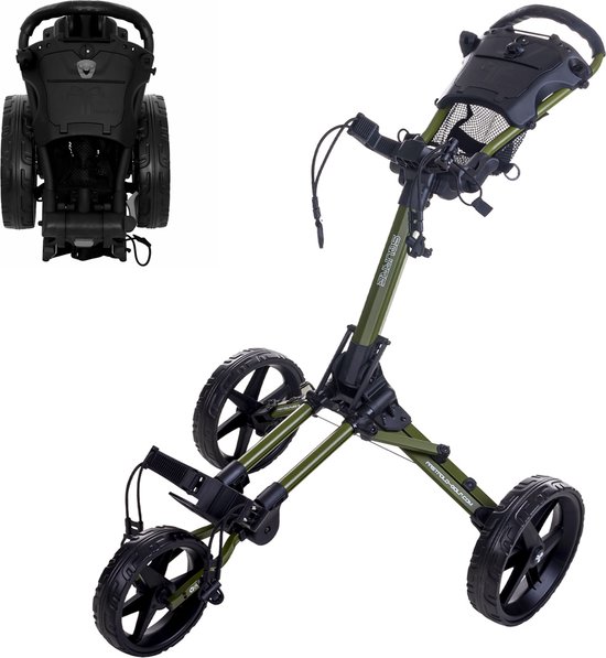 Fastfold Square Golftrolley - Golfkar - Groen Zwart