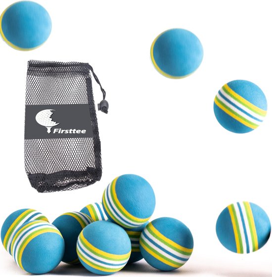 Firsttee - 12 stuks training softballen - GRATIS BALLENNET - Golfballen - Ballen - Golf accessoires - Cadeau - Golftrainingsmateriaal - Sport - Training - Golfset - Indoor - Golfswing - Trainingsmaterialen - Geschikt voor golfnet - Golfbal - Tees van Firsttee