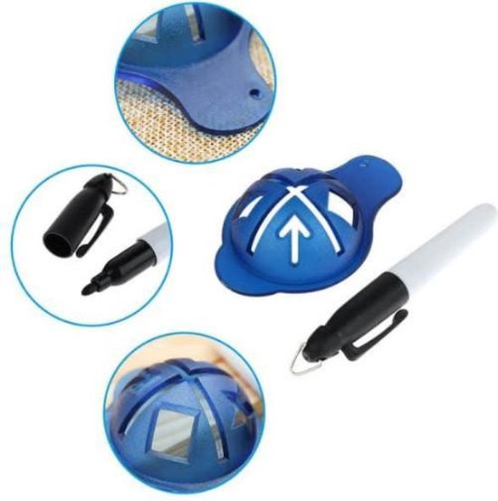 Firsttee - Balmarker - INCLUSIEF stift - Figuren - Snel droog - Golf marker - Golfbal marker - Golf markers - Golfbal stempel - Markeringsset - Line marker - Golf accessoires - Golftrainingsmateriaal - Golf training - Golf sport - Cadeau - Bal Putten van Firsttee