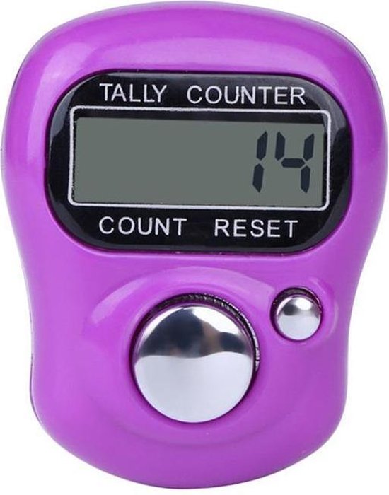 Firsttee Digitale Scoreteller - Compact - Teller - Personenteller - Handteller - Counter strike - Tally counter - Golf sport - Slagenteller - Golf accessoires - Golftrainingsmateriaal - Golf training - Golftrolley - Cadeau - Golfset - Paars van Firsttee