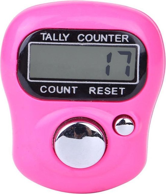 Firsttee - Digitale Scoreteller - Roze - Compact - Teller - Personenteller - Handteller - Tally counter - Slagenteller – Golf accessoires –  Sport - Training - Cadeau - Golftrainingsmateriaal - Trolley  - Mat afslaan - Tees - Net - Golfset - Trolley van Firsttee