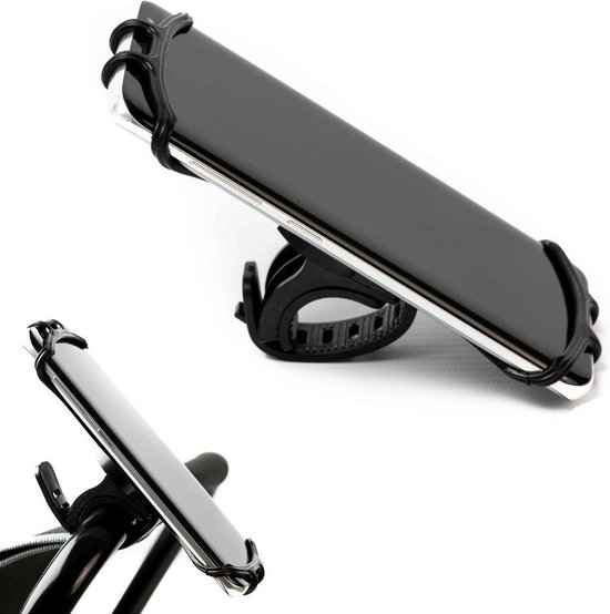 Firsttee Universele Telefoonhouder - ANTISLIP en SCHOKBESTENDIG - 360 Graden rotatie - Zwart - Golfset - Trolley - Fiets - Motor van Firsttee