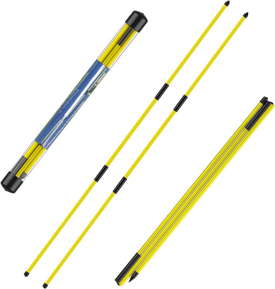 flintronic Golfuitlijnstok, 2 stuks trainingshulp voor golfoefeningen, inklapbare golfoefenstaven voor richten, zetten, volledige schommel, houdingcorrector, met doorzichtige buisbehuizing