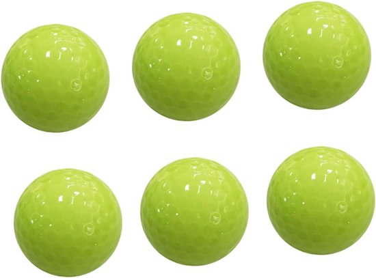 Fluorescerende Golfballen - Nacht Golfballen - Oefenen in Schemering - Lichtabsorberend Materiaal - 6 stuks - Groen