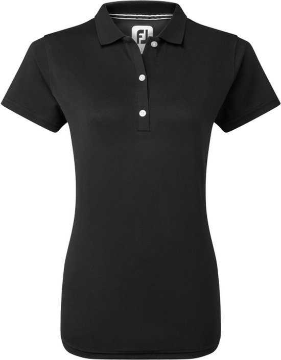 Footjoy Stretch Pique Dames Polo Shirt Zwart van Footjoy