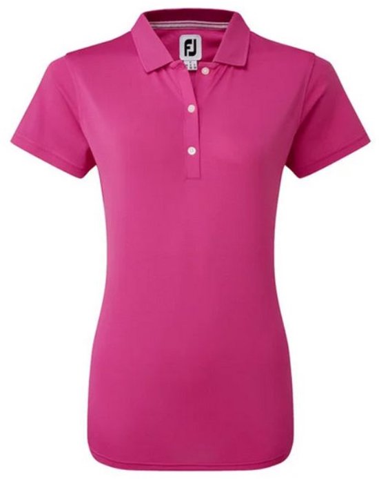 Footjoy Stretch Pique Solid Golfpolo Dames Fuchia van Footjoy