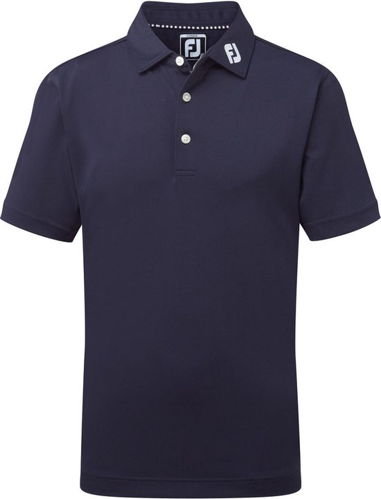 Footjoy Stretch Pique Solid Polo Junior Navy van Footjoy