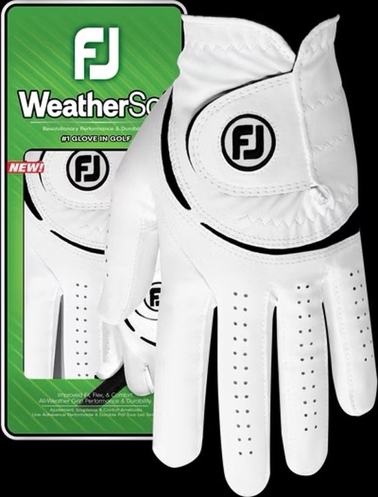 Footjoy Weathersof golfhandschoen Links Wit/Zwart 2025 - Heren M van Merkloos