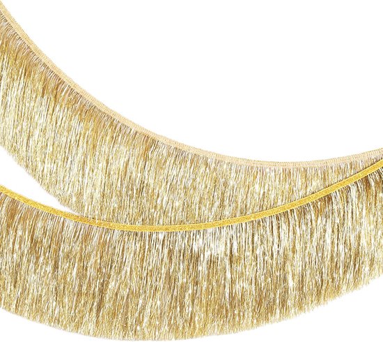 franje slinger,20 cm breed sprankelend klatergoud franje, 2 m lengte muur opknoping metallic folie franje slinger banner, glanzende streamers party achtergrond voor bruiloft verjaardag