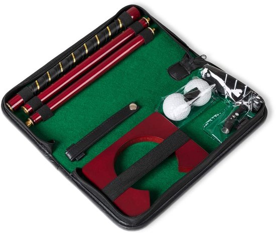 Froster Kantoor-golfset, in transportcups, draagbare golfknuppel/putter, 2 ballen, beker, voor indoor putting - ShopVlot