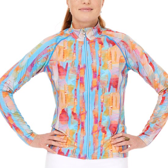 Func Factory dames Longsleeve full zip Sheila paint maat 36 van Func Factory