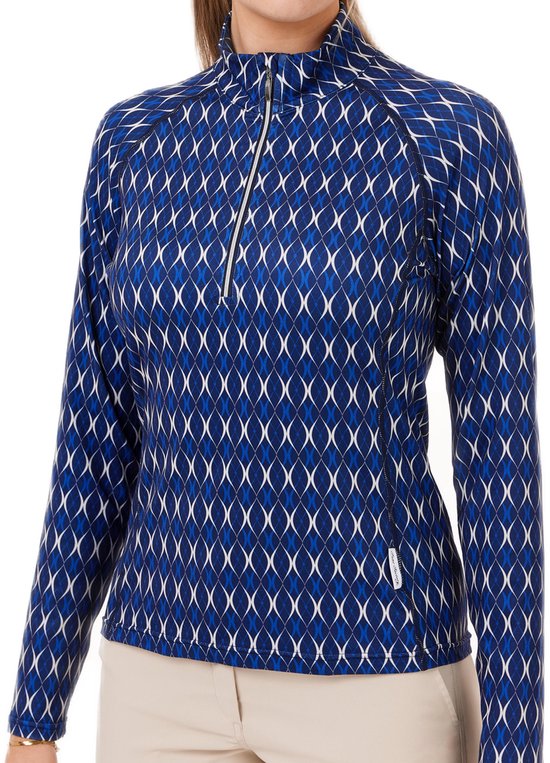 Func Factory dames Longsleeve Pully Shirley blue print maat 42 van Merkloos