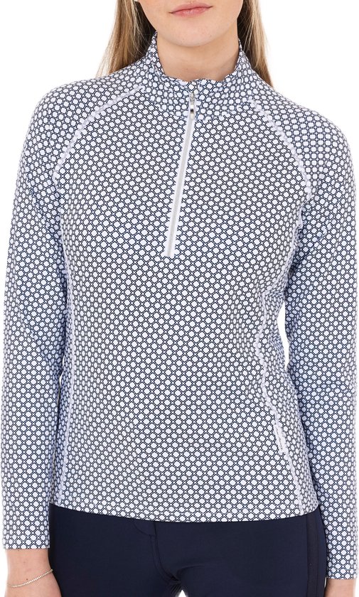 Func Factory dames Longsleeve Shirley navy print maat 40 van Func Factory