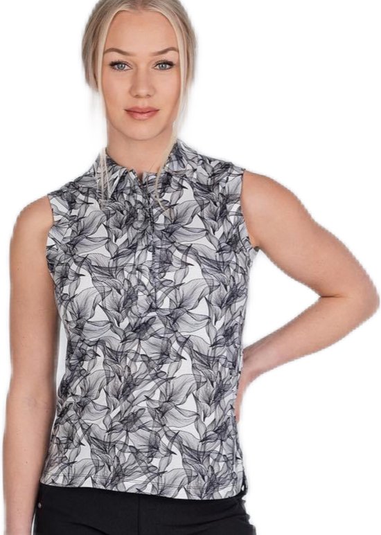 Func Factory dames polo Sienna black leaf maat 44 van Func Factory