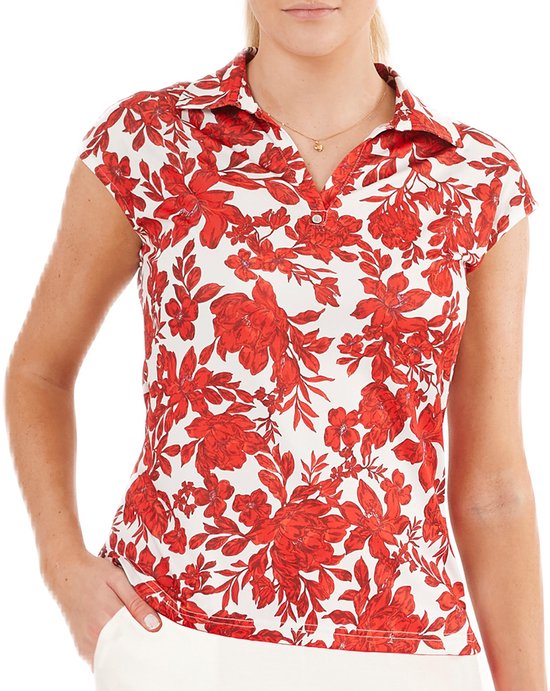 Func Factory dames Top Alice red flowers maat 48 van Merkloos