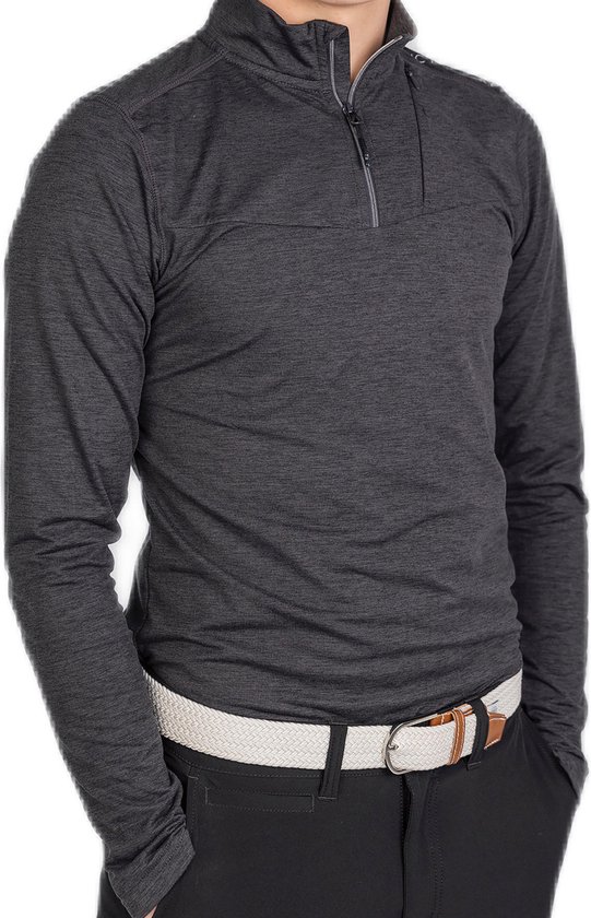 Func Factory mannen Longsleeve Pully Ashton zwart melange maat M van Func Factory