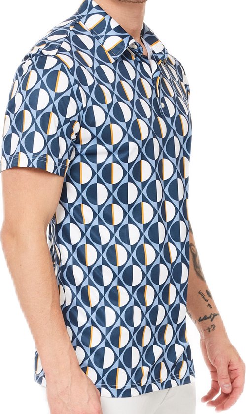 Func Factory mannen Polo blue print maat 3XL van Func Factory