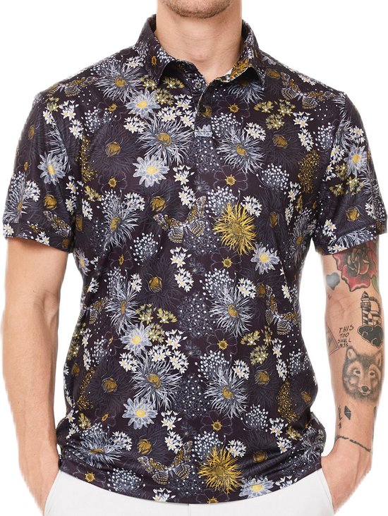 Func Factory mannen Polo Flower Print maat 3XL van Func Factory