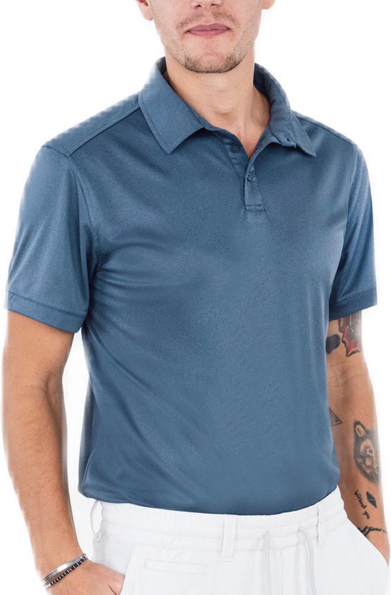 Func Factory mannen Poloshirt Mac blauw melange maat L van Func Factory