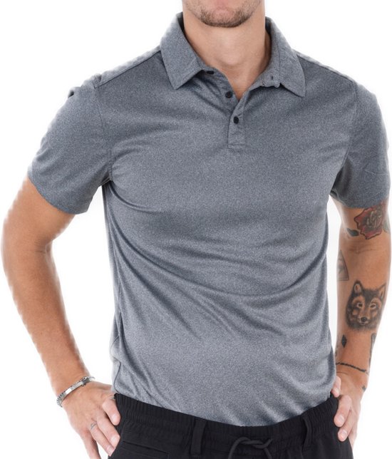 Func Factory mannen Poloshirt Mac grijs melange maat M van Func Factory