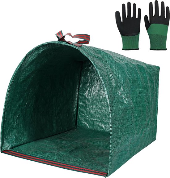 Garden Waste Bag - 150 Litres - Deciduous Bag - Foldable - Stable Garden Bags - Green Cutting Bags - Leaf Bag for Garden Waste and Leaves - Includes 1 Pair of Garden Gloves van Jumbaxo