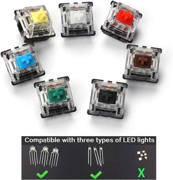Gateron MX Switch 3 pin and 5 pin Transparent Case Black Red Green Brown Blue Clear Switches for Mechanical Keyboard Cherry MX Compatible van Merkloos