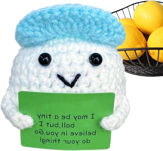 Gehaakte Golfbal Pop - Pluche Souvenir Bureau Ornament - Decoratie - Handgemaakt Vakmanschap - 6 cm - Enkel kenmerk