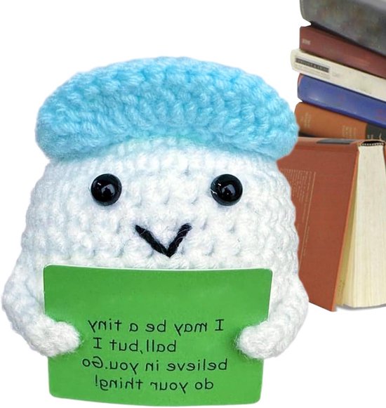 Gehaakte Knuffel - Golfbal Pop - Decoratie Kantoor - Handgemaakt Vakmanschap - 6 cm - Enkel kenmerk