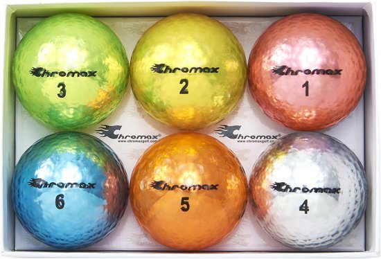 Gekleurde Golfballen Metallic Mix Set van 6 - Hoge Zichtbaarheid voor Heren en Senioren