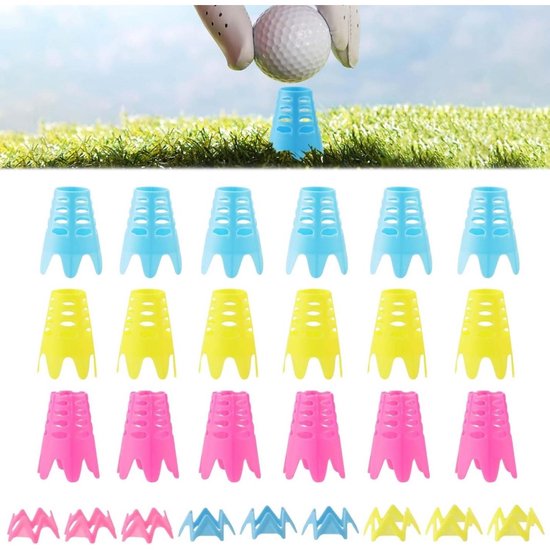 GELLDG Golftees - 27-pack - Plastic tees - Herbruikbaar - Specifiek geschikt voor simulators - Geschikt voor binnen en buiten - Ontworpen geschikt voor afslagmatten - Golfbaanbenodigdheden - Golfaccessoires