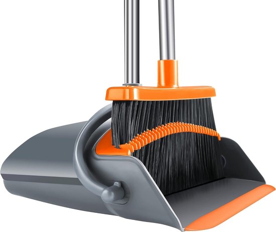 Generisch Broom and Dustpan Set, Broom and Dustpan Combo with 137 cm Long Retractable Handle, for Household Cleaning van Generisch