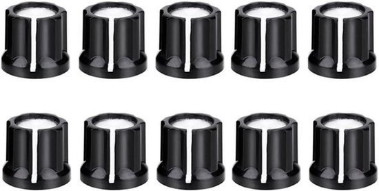 Gitaar Volume Knoppen - Set van 10 Stuks - Zwart - Bass Speed Volume Tone Control - D-vormige As