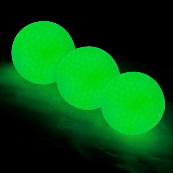Glanzende golfballen set van 3 - Lichtgevende golfballen voor nachtelijk gebruik en plezier op de golfbaan