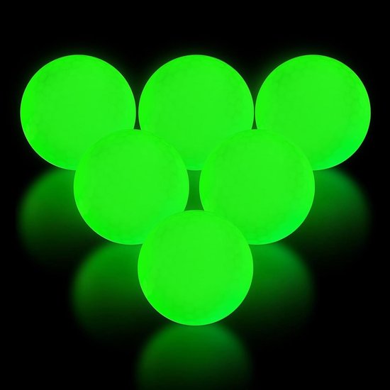 Glanzende golfballen set van 6 stuks voor nachtelijk golfen, lichtgevende sportaccessoires van Merkloos