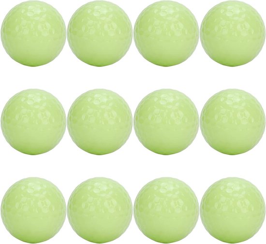 Glow Golf Ball - Nacht Golfballen - Golfen in het donker - Dubbele fluorescentie - 12 stuks - Wit