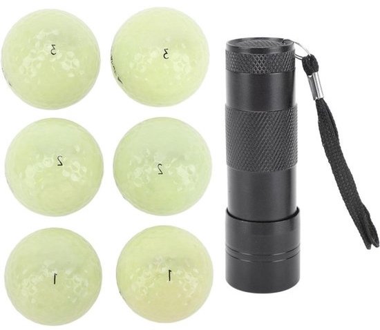 Glow-golfballen - Golfballen voor in het donker - Golfen bij weinig licht - Dubbele fluorescentie - 6 stuks - Fluorescerend