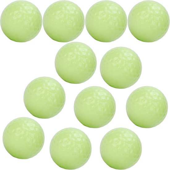 Glow Golfballen - Nacht Ballen - Avond Golf - Dubbele Fluorescentie Laag - 12 Stuks - Lichtgevend