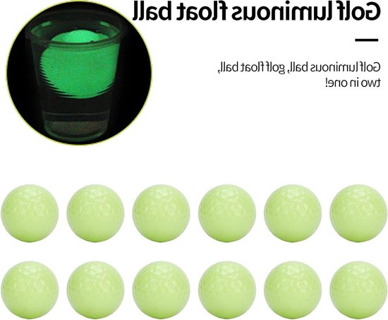 Glow Golfballen - Nachtballen - Avond Sporten - Dubbele Fluorescentie Laag - 12 Stuks - Lichtgevend